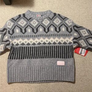 NWT Kari Traa Gray Patterned Knit Sweater size XS